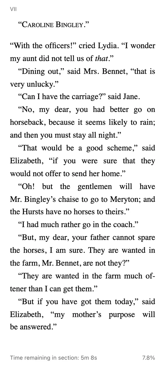 Pride and Prejudice on a phone